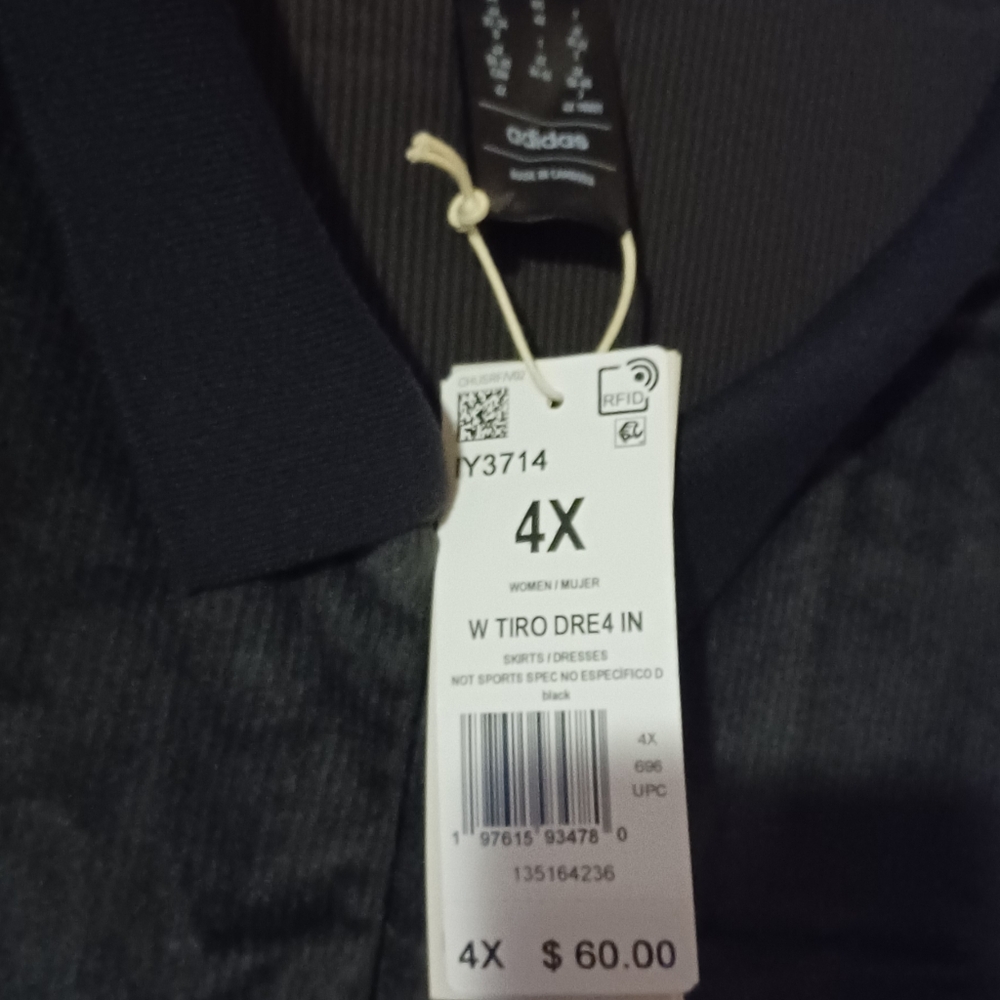 ADIDAS ORIGINALS, Tiro 3-Stripes,Velour, Polo Collar, Long Sleeve Dress Sz.4X - Picture 2 of 10